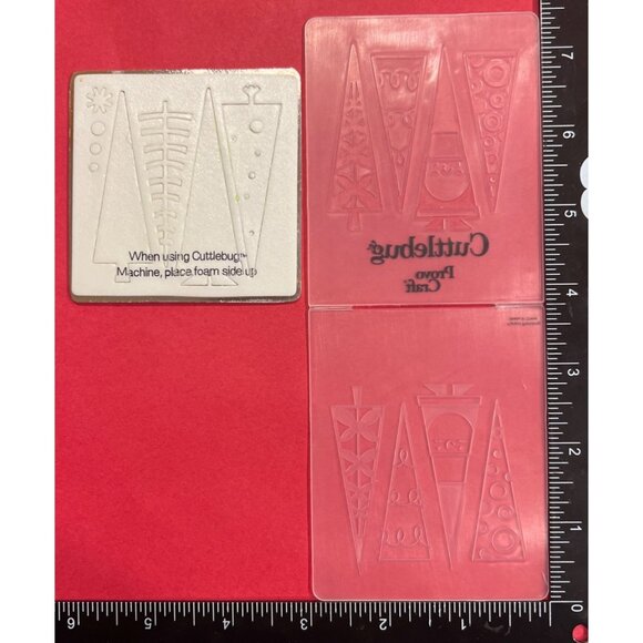 Cuttlebug Provo Craft Die & Embossing Folder Set Christmas Treetops - Picture 2 of 2